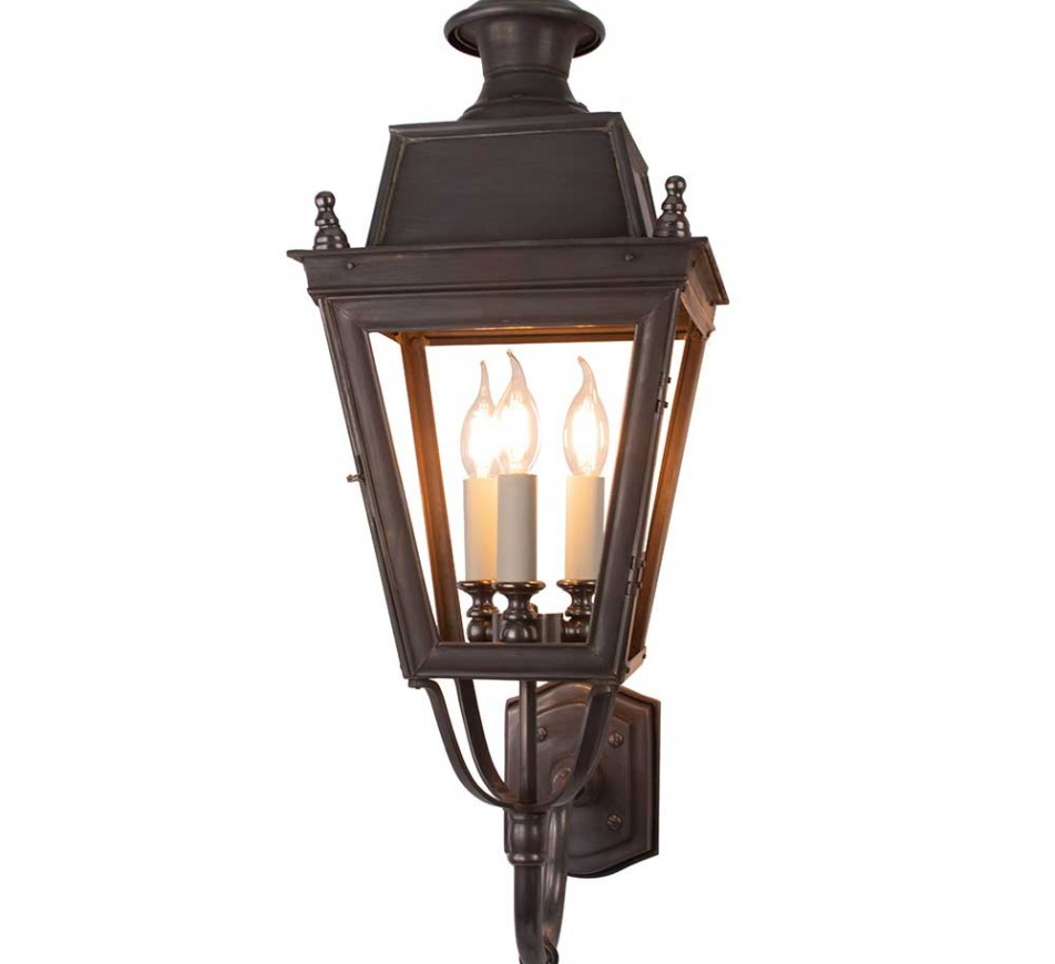 Battledown Wall Lantern Medium (Bottom Wall Mounted) 3 Lights  Dark Antique Brass