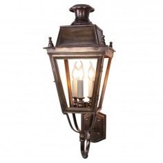 Battledown Wall Lantern Medium (Bottom Wall Mounted) 3 Lights  Dark Antique Brass