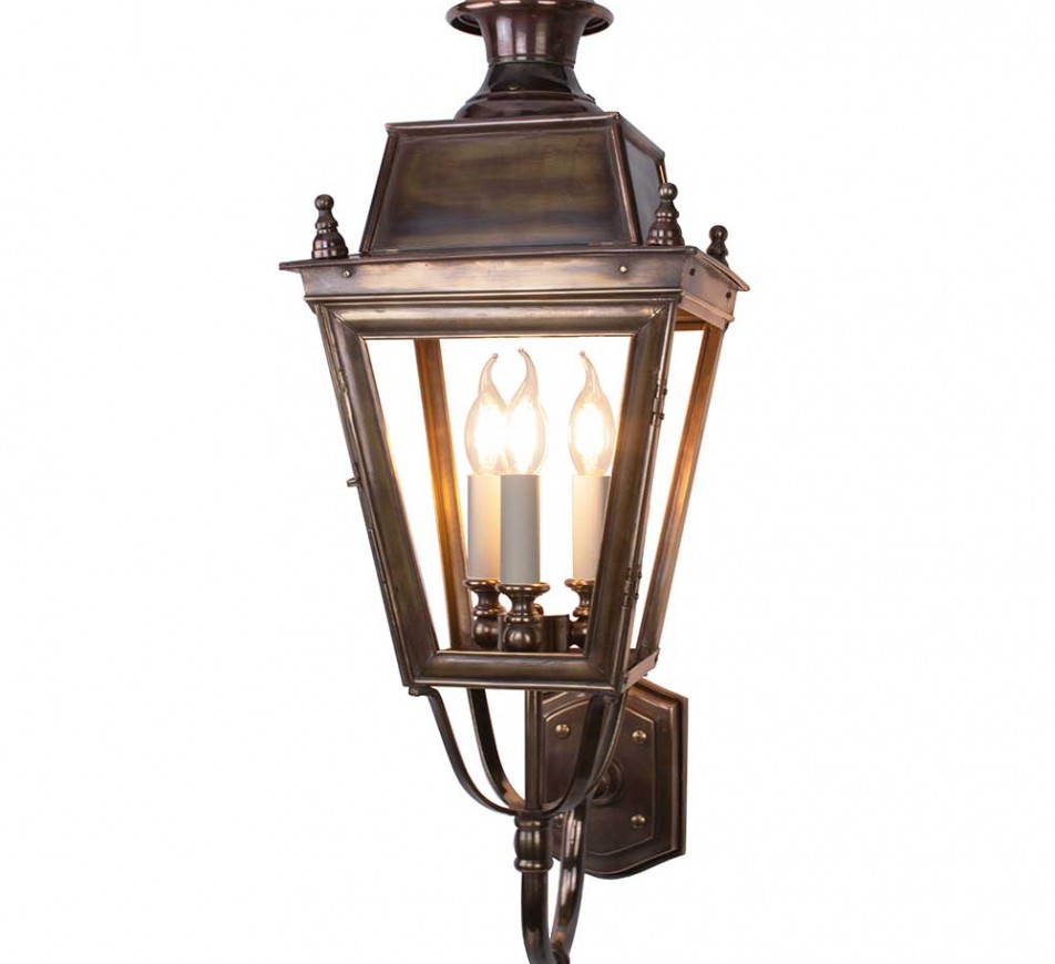 Battledown Wall Lantern Medium (Bottom Wall Mounted) 3 Lights  Dark Antique Brass