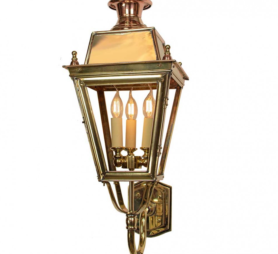Battledown Wall Lantern Medium (Bottom Wall Mounted) 3 Lights  Dark Antique Brass