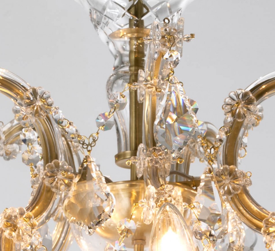 Wellington Vintage Chandelier Brushed Brass