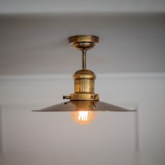 Brent Flush Mounted Pendant Antique Brass